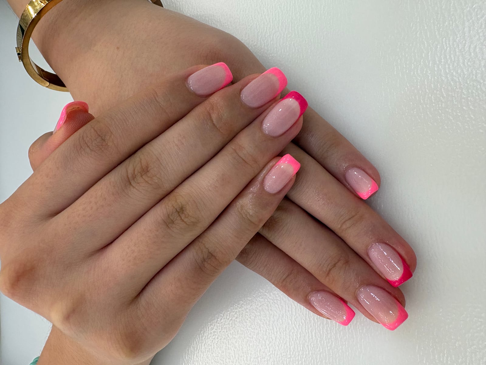 Hot pink French manicure service in Los Angeles