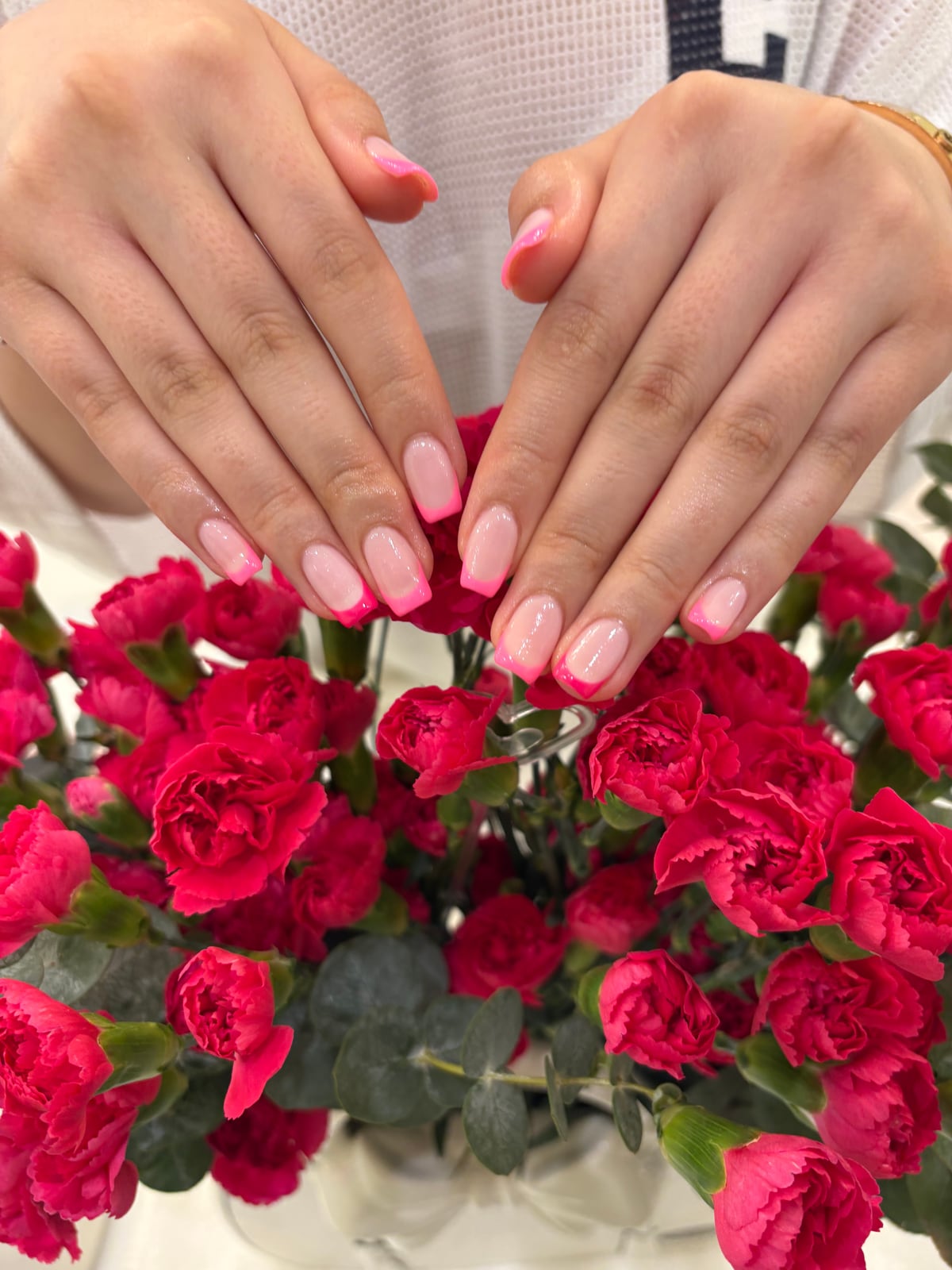 Pink French gel manicure in Los Angeles