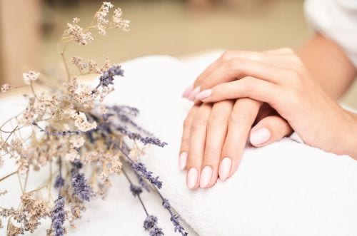 Purple gel nails in Los Angeles
